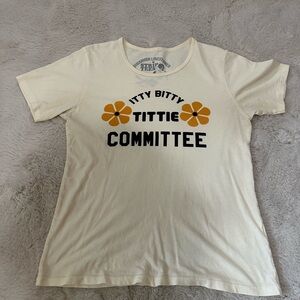 Cream Graphic Tee - Itty Bitty Tittie Committee